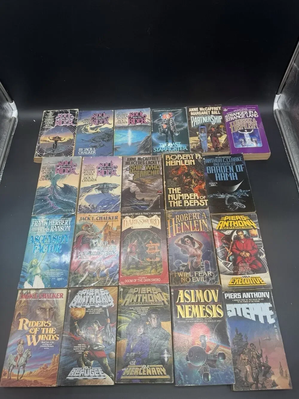 Lot Of 21 Vintage Sci-fi & Fantasy Books McCaffrey Chalker Lee Clarke & More